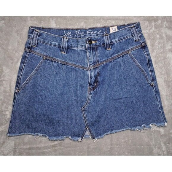 We The Free by Free People High-Rise Denim Mini Skirt – Size 30 - Picture 1 of 11